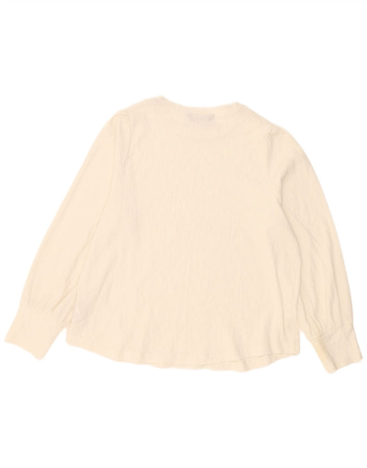 Marks & Spencer Haut chemisier à manches longues pour femme UK 16 Large Blanc cassé