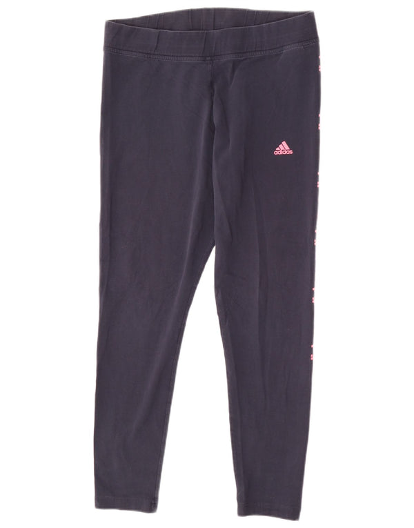 Adidas Legging graphique pour femme UK 18 XL Bleu marine Coton