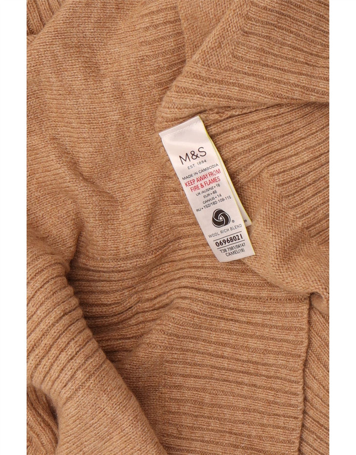 Marks & Spencer Pull col roulé pour femme UK 18 XL Laine beige