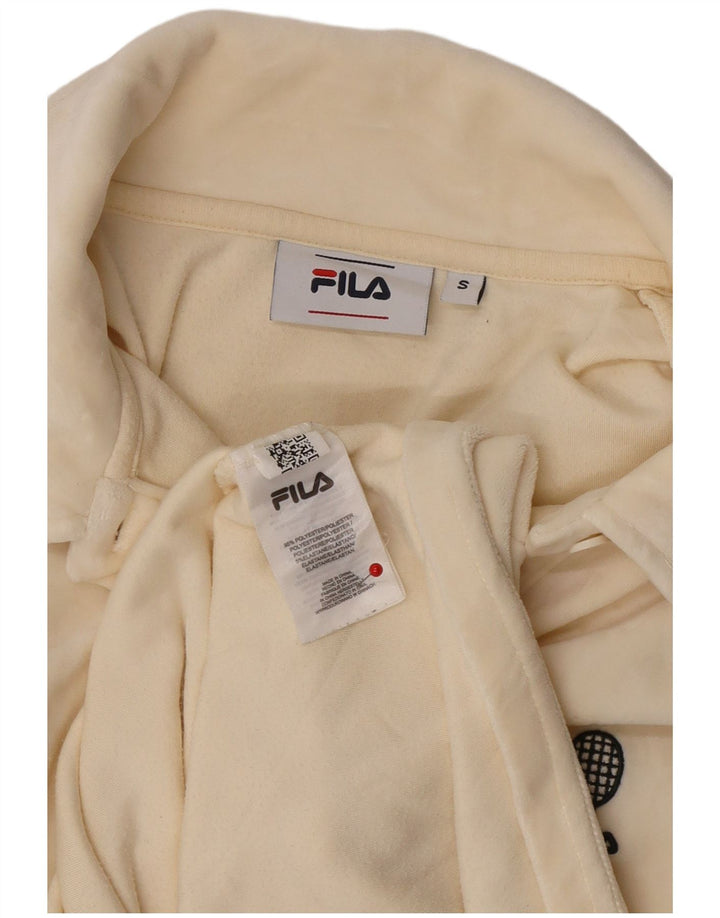 Fila Robe polo en velours pour femme UK 10 Small Polyester blanc cassé