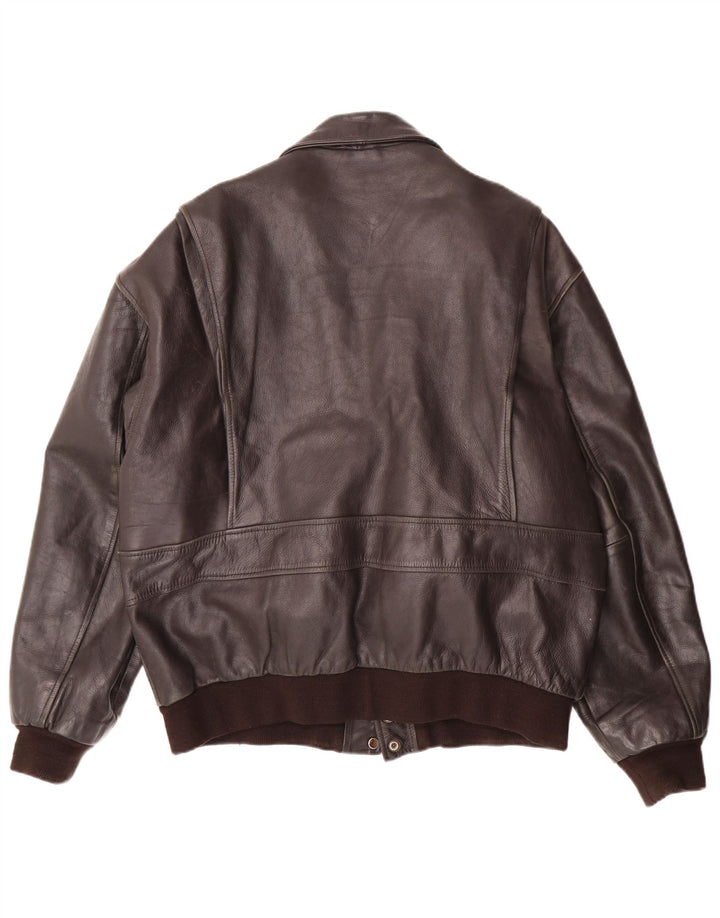 AVIATRIX Veste en cuir Flight pour homme UK 42 XL marron en cuir motard