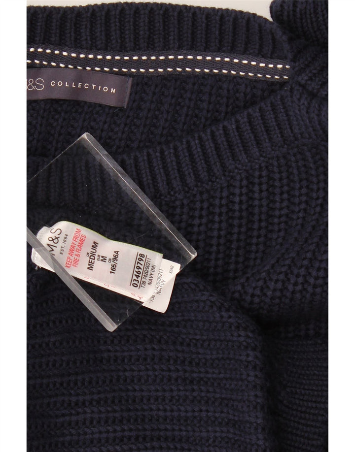 Marks & Spencer Pull à col rond pour femme UK 14 Bleu marine moyen
