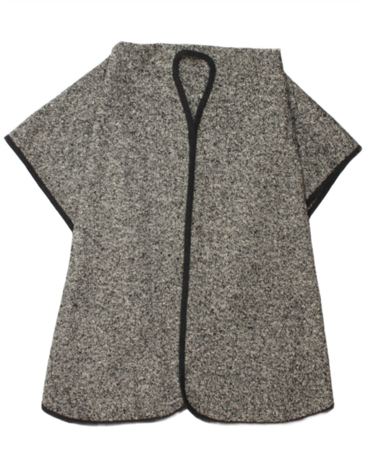 vintage Womens Cape Coat One Size Gris Moucheté