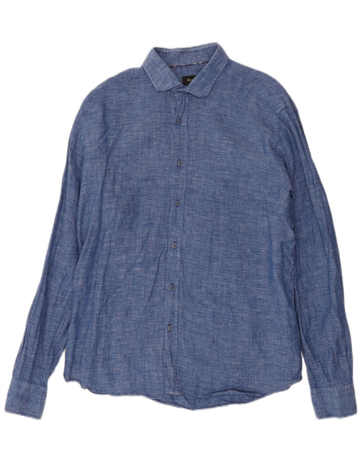 Massimo Dutti Chemise Homme XL Bleu Lin