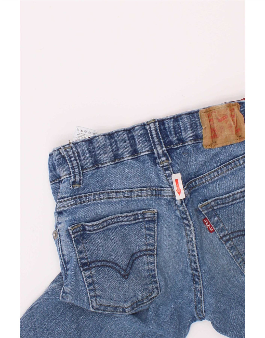 Levi's Jean droit effet vieilli pour garçon 6-7 ans W22 L21 Bleu Coton