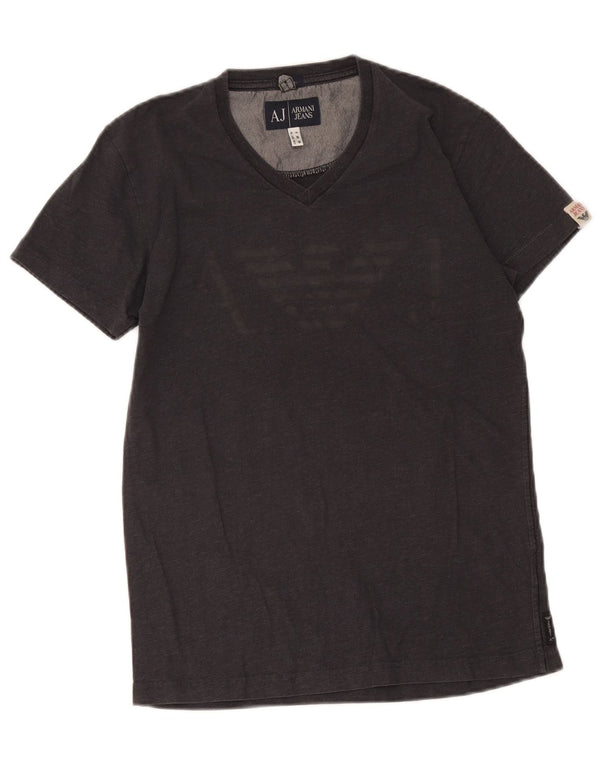 Armani Jeans T-shirt graphique pour femme UK 6 XS Gris