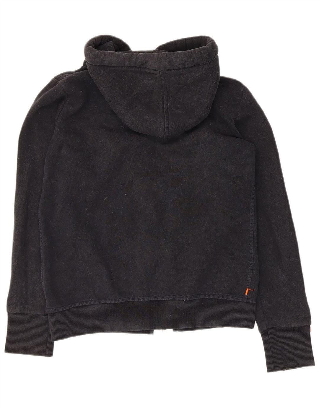 Superdry Pull à capuche zippé pour femme UK 12 Coton noir moyen
