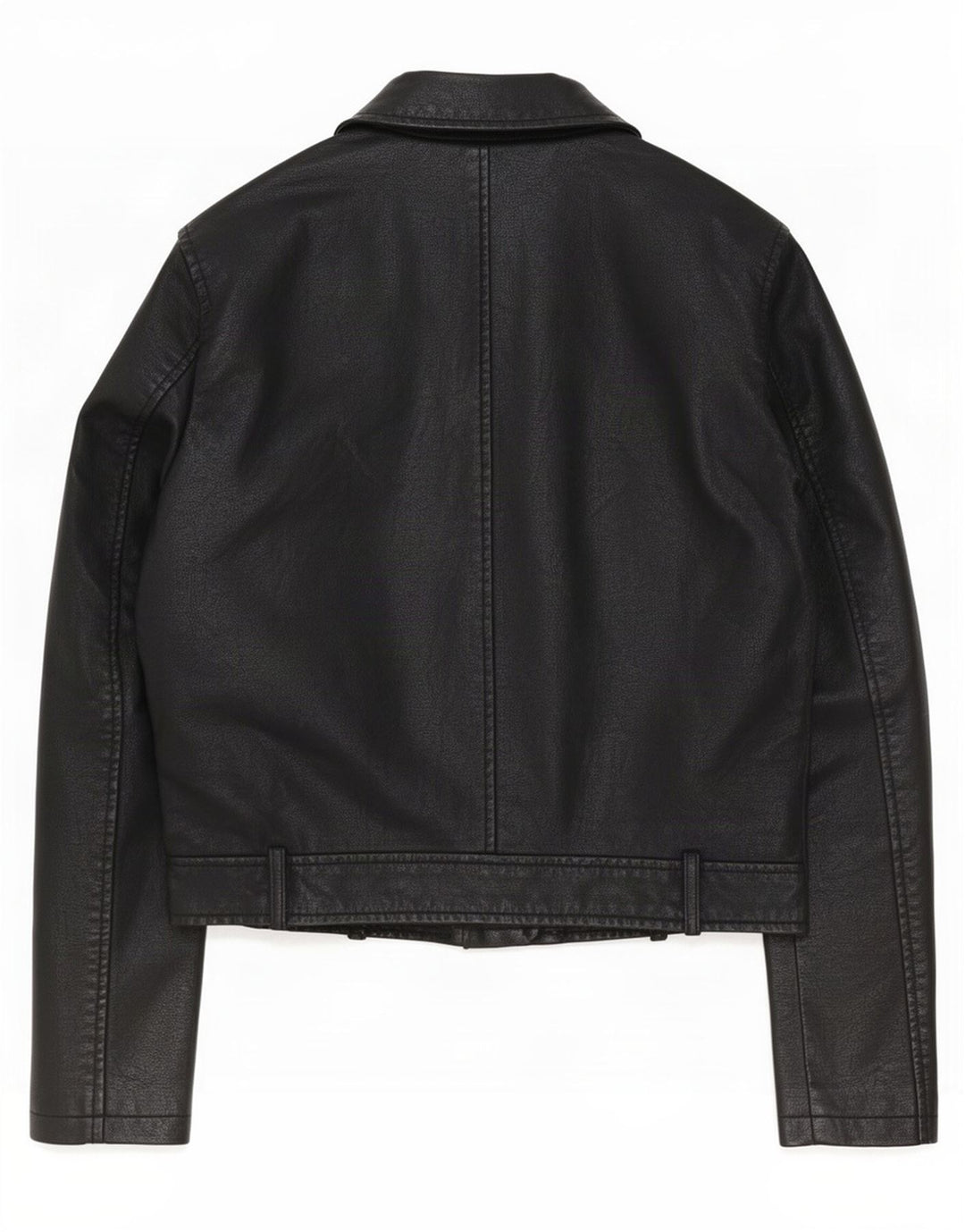Cavalini Veste de motard en simili cuir pour femme UK 16 Large Noir Polyéthylène