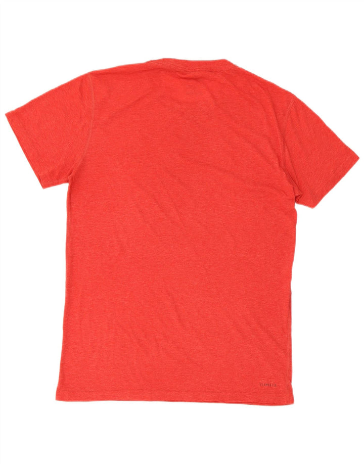 Adidas T-shirt régulier à manches courtes pour hommes Petit rouge Polyester