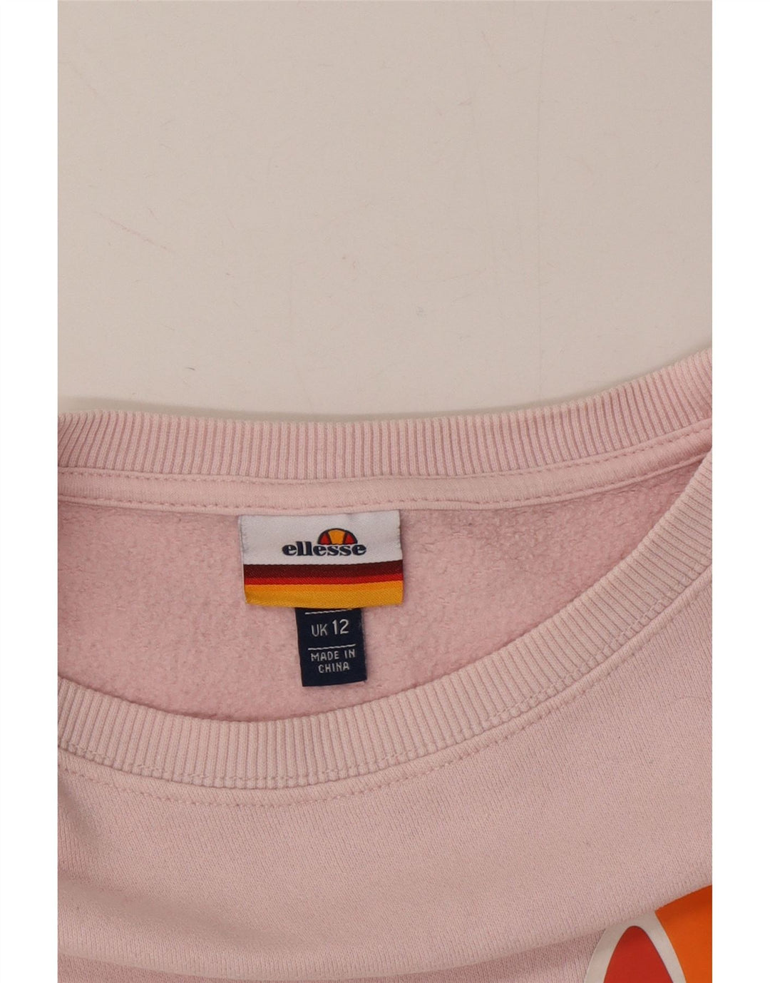 ELLESSE Womens Graphic Sweatshirt Jumper UK 12 Medium  Pink Cotton