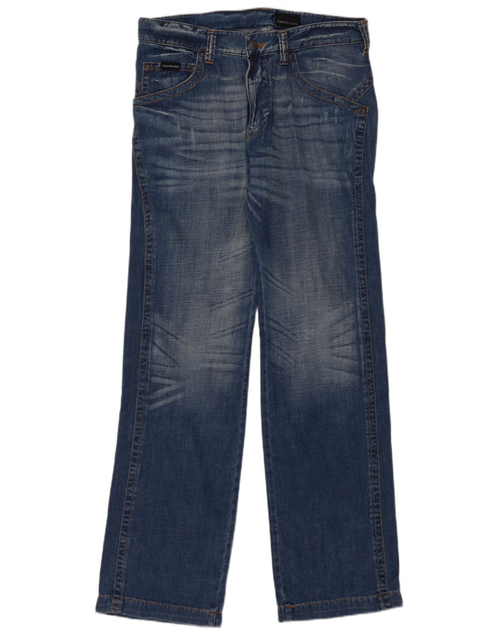CALVIN KLEIN Jean droit homme W34 L34 bleu coton