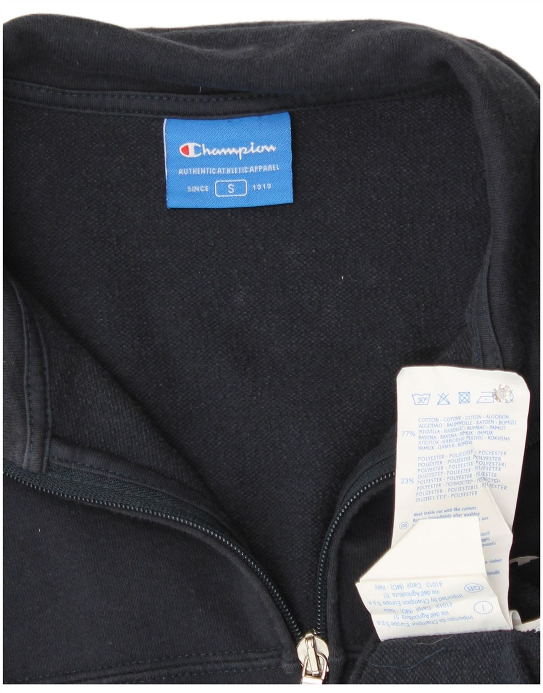 Champion Veste de Survêtement Homme Petit Bleu Marine Coton