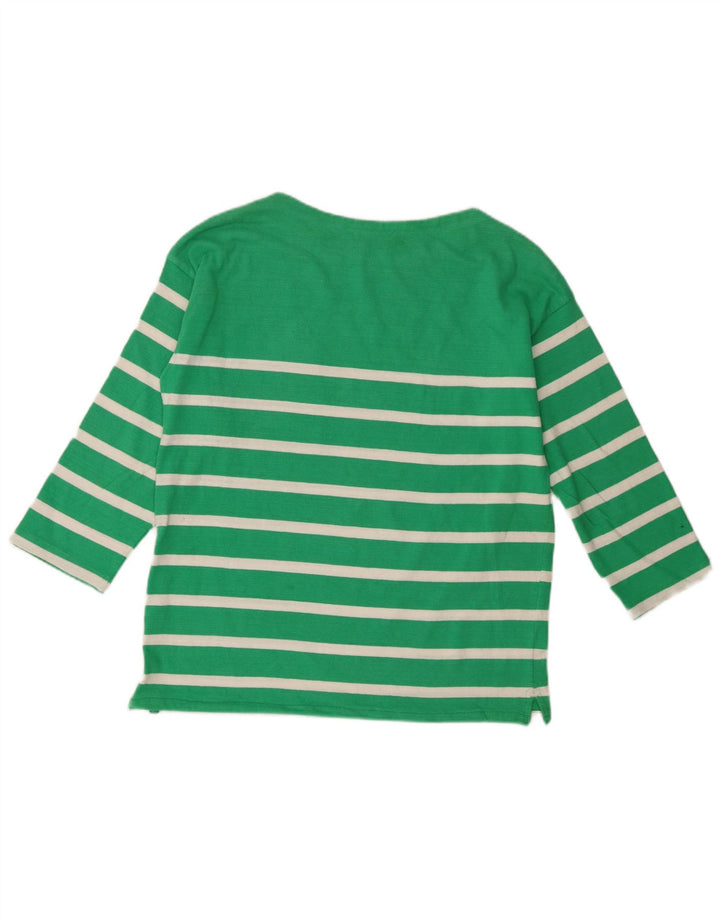 Marks & Spencer Haut surdimensionné à manches 3/4 pour femme UK 8 Petit vert rayé