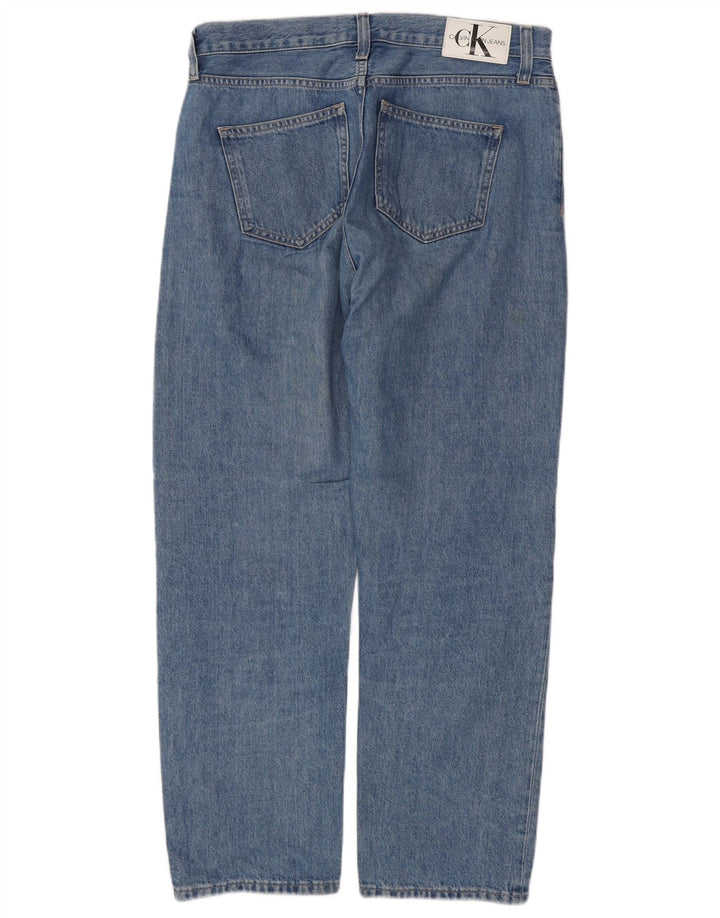 CALVIN KLEIN Jean droit taille haute homme W30 L28 bleu coton
