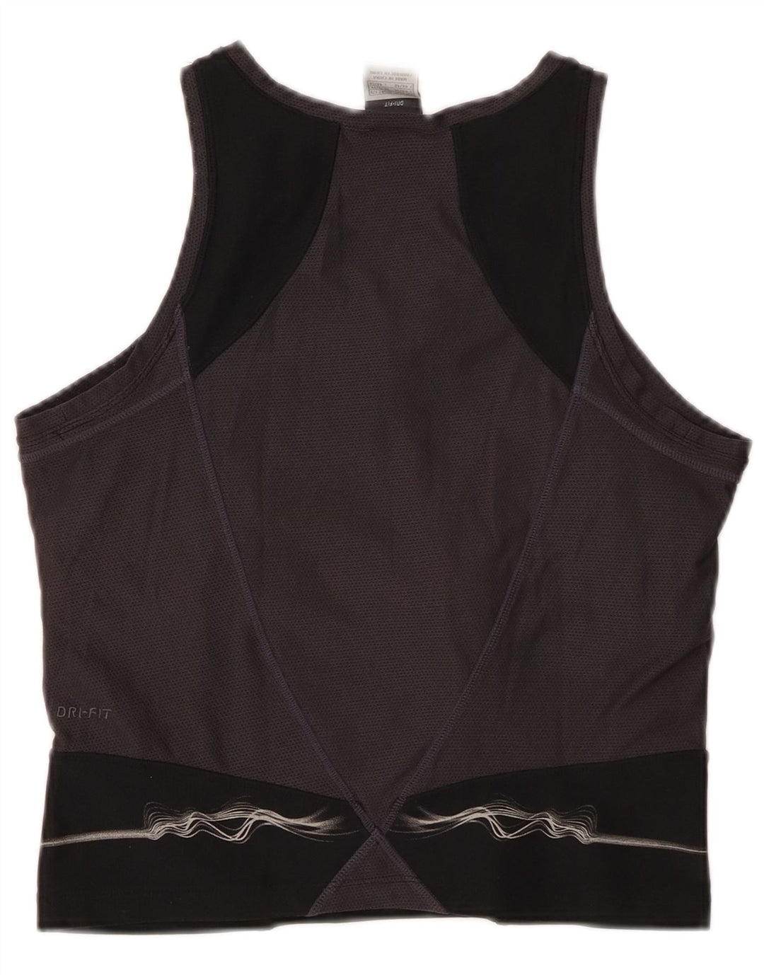 NIKE Débardeur court Dri Fit pour femme UK 16/18 XL Noir Colorblock Polyester