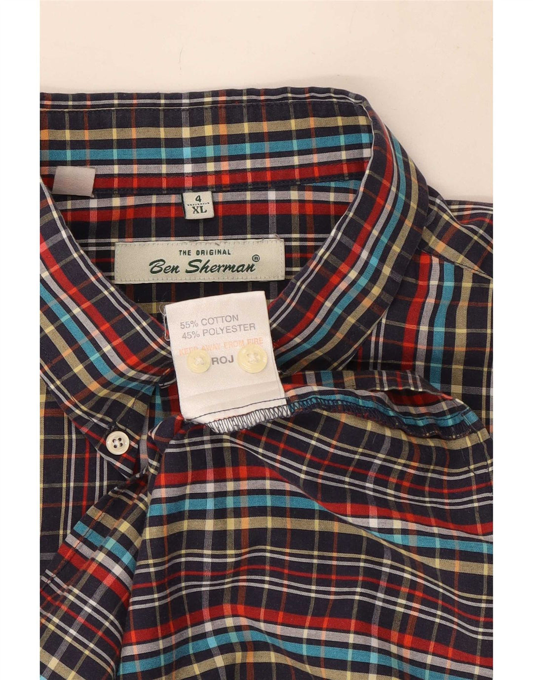 Ben Sherman Chemise à manches courtes pour homme XL en coton à carreaux multicolores