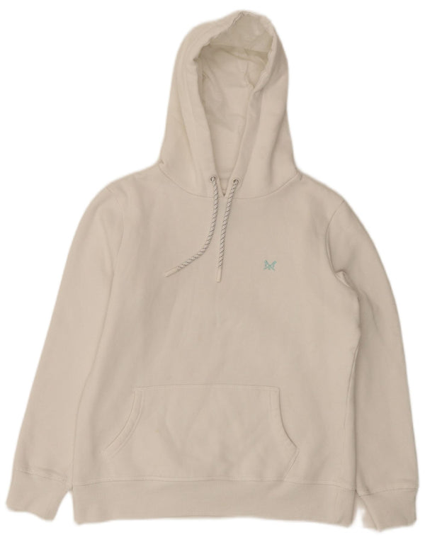 J. Crew Pull à capuche pour femme UK 8 Small Blanc Coton