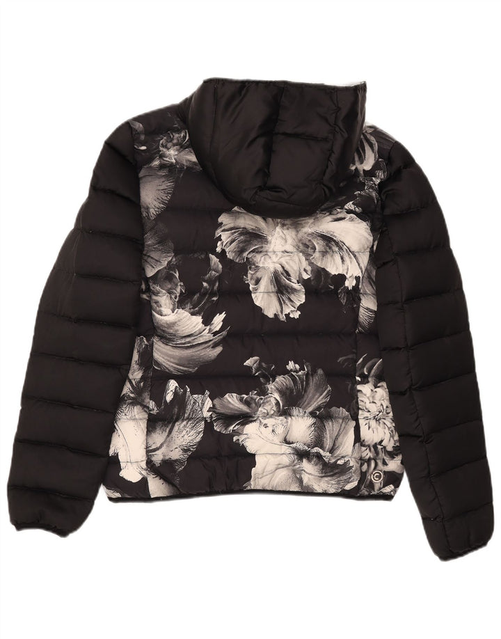 Colmar Veste matelassée à capuche graphique pour femme IT 44 Medium Black Floral