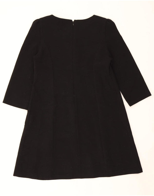 Zara Womens Trafaluc Robe trapèze à manches 3/4 UK 12 Medium Noir