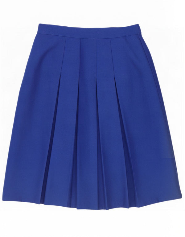 Emreco Jupe plissée couteau pour femme UK 16 Large W30 Bleu laine vierge