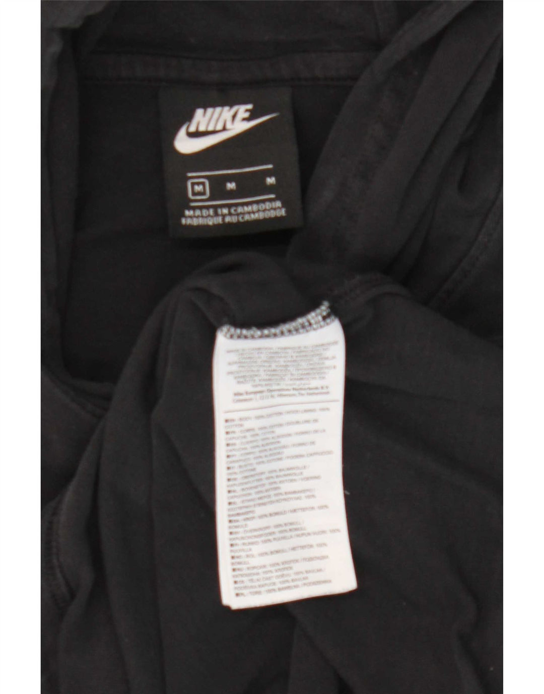 Nike Haut à capuche à manches longues en coton noir moyen pour homme