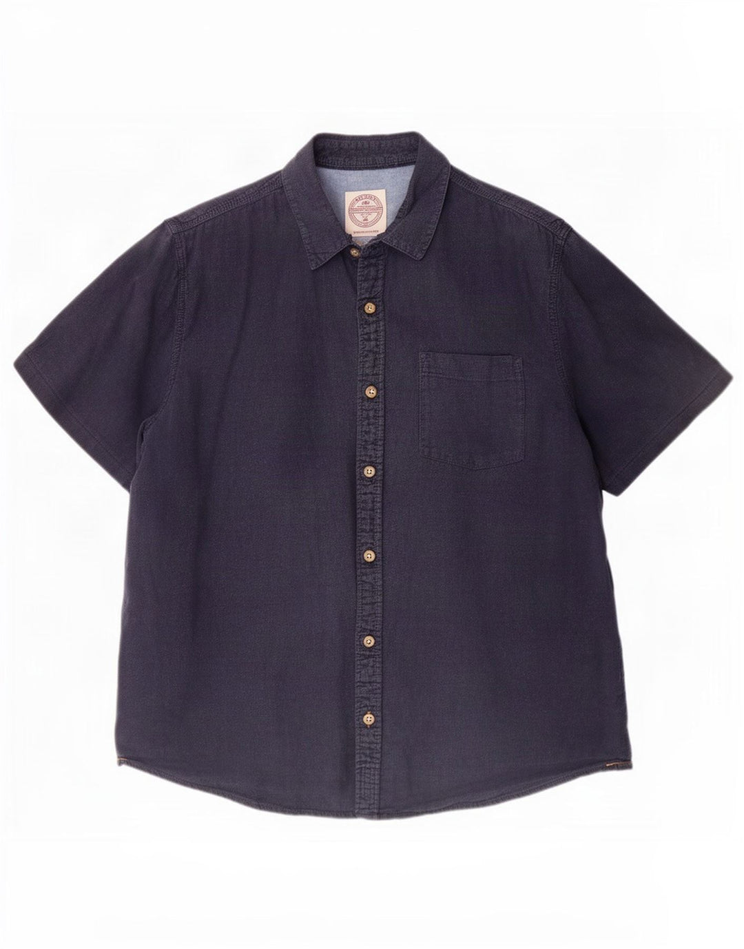 Fat Face Chemise à manches courtes pour homme Coupe régulière XL Bleu marine Lin