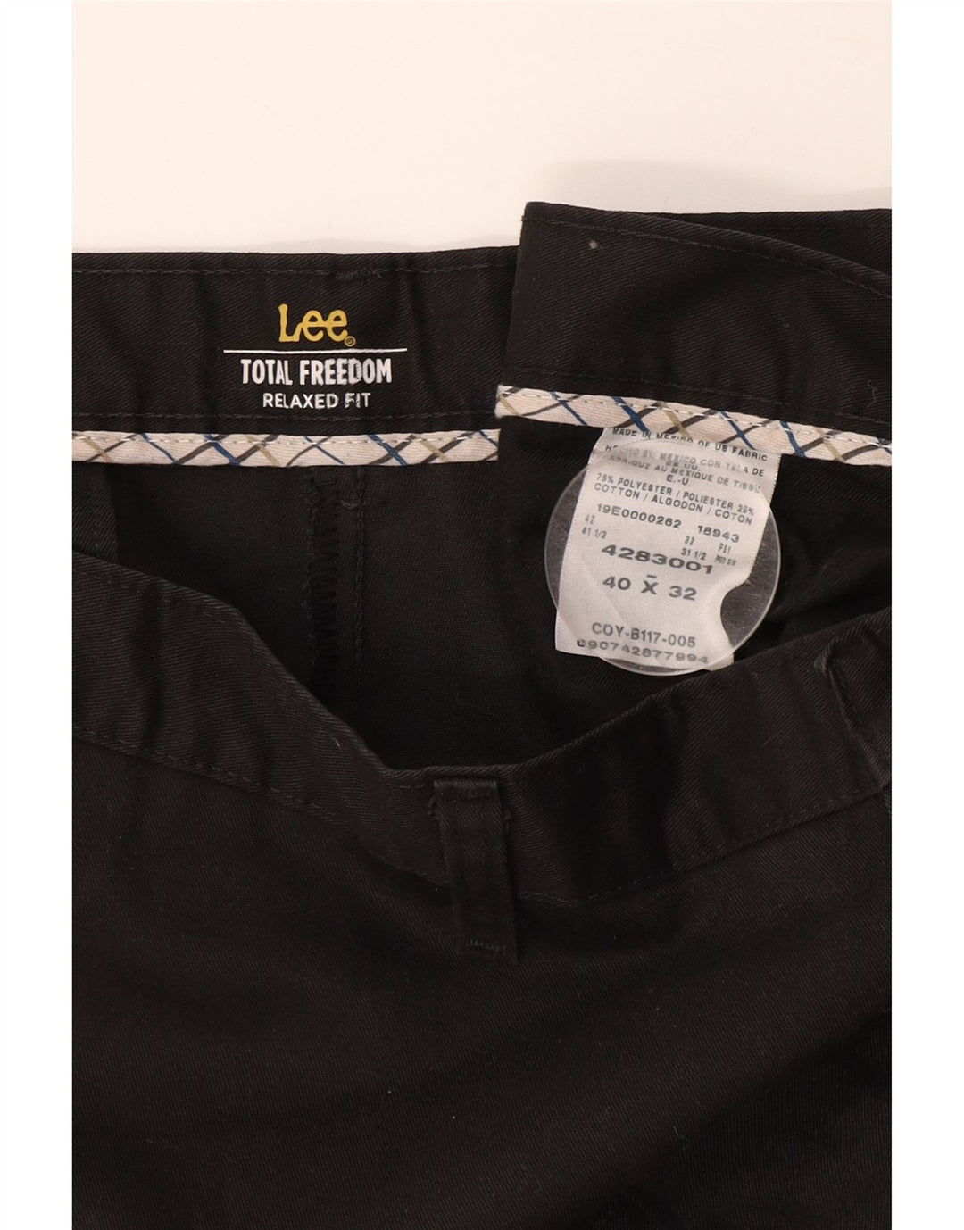 LEE Pantalon Chino Coupe Relax Homme W40 L32 Noir Coton