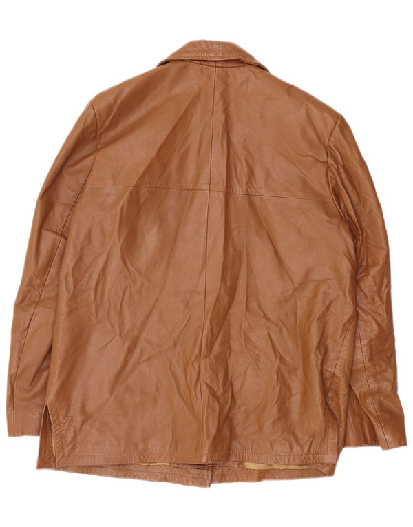 Veste en cuir femme vintage IT 44 Cuir marron moyen