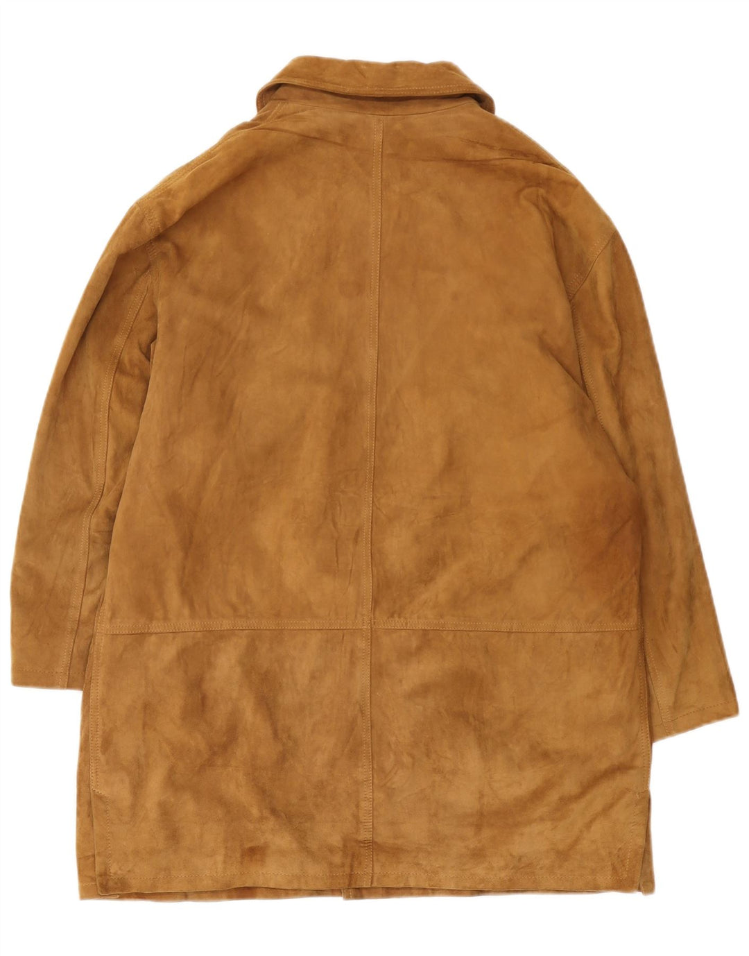 vintage Mens Suede Overcoat IT 54 2XL Cuir Marron