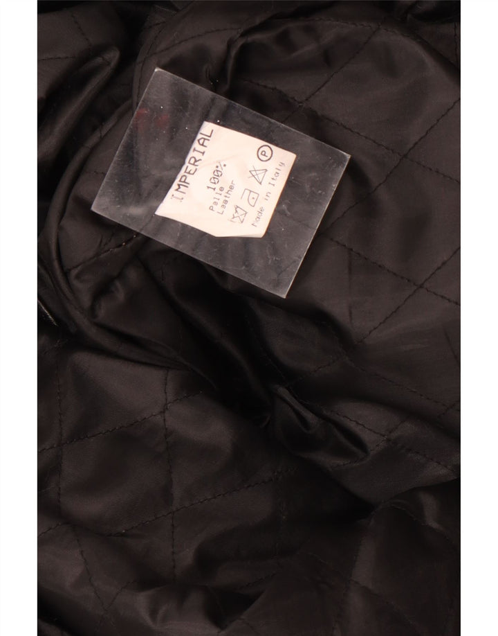 manteau en cuir homme vintage UK 40 Grand cuir noir