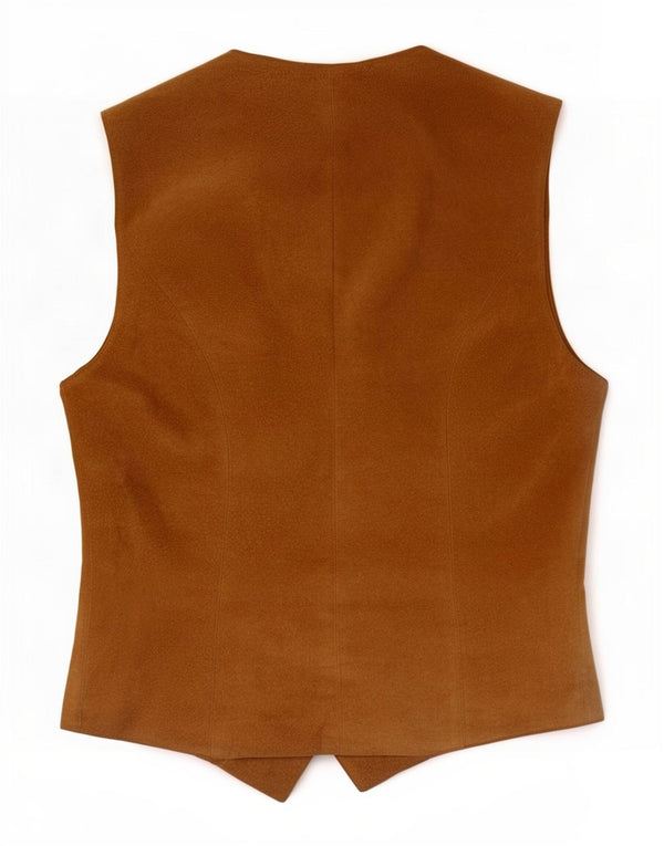 Danier Gilet en daim pour femme UK 12/14 Cuir beige moyen