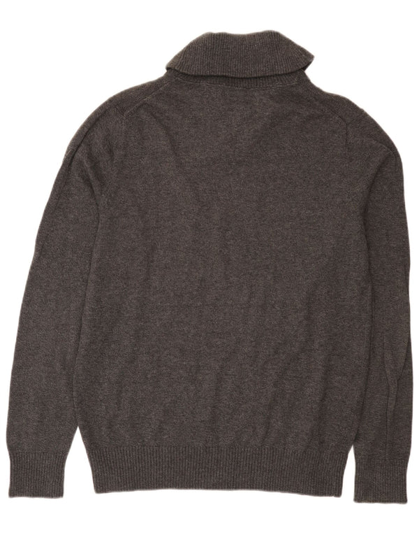 Tommy Hilfiger Pull à col châle pour homme en coton gris Taille L