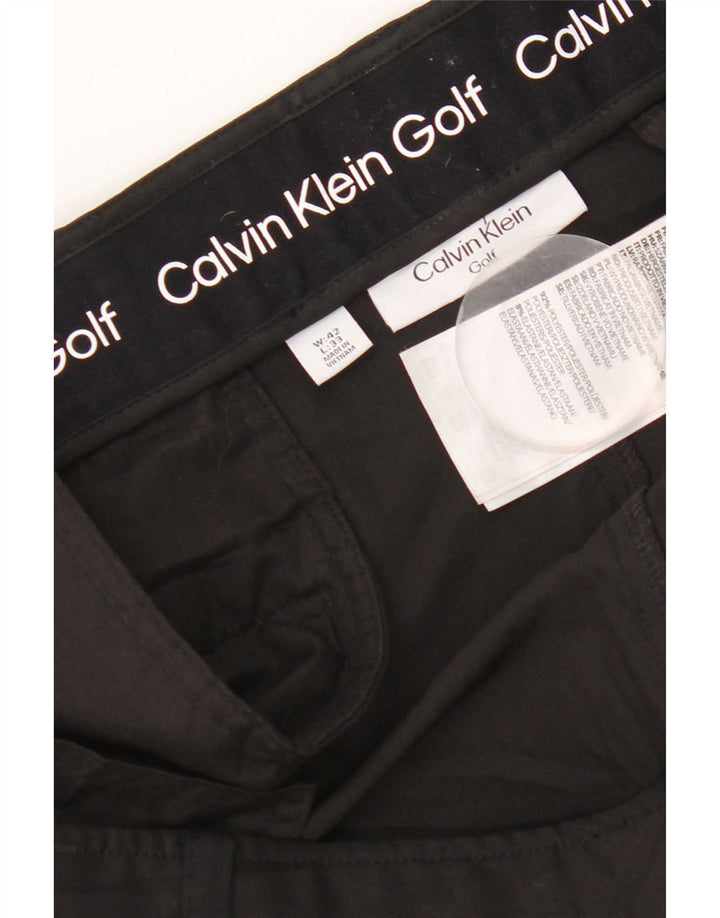 Calvin Klein Pantalon Chino Droit Homme W42 L33 Noir Polyester