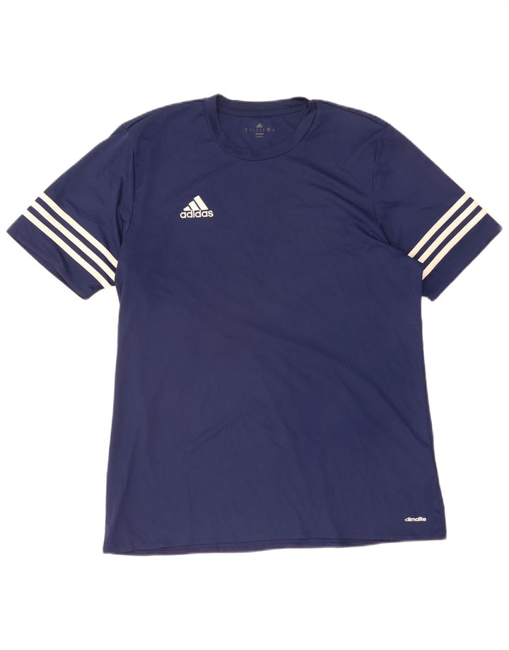 Adidas Hommes Climalite T-Shirt Haut Grand Bleu Marine Polyester