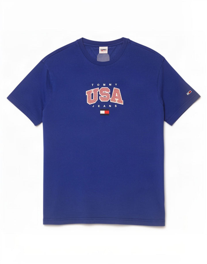 Tommy Hilfiger T-shirt graphique pour hommes, grand, bleu
