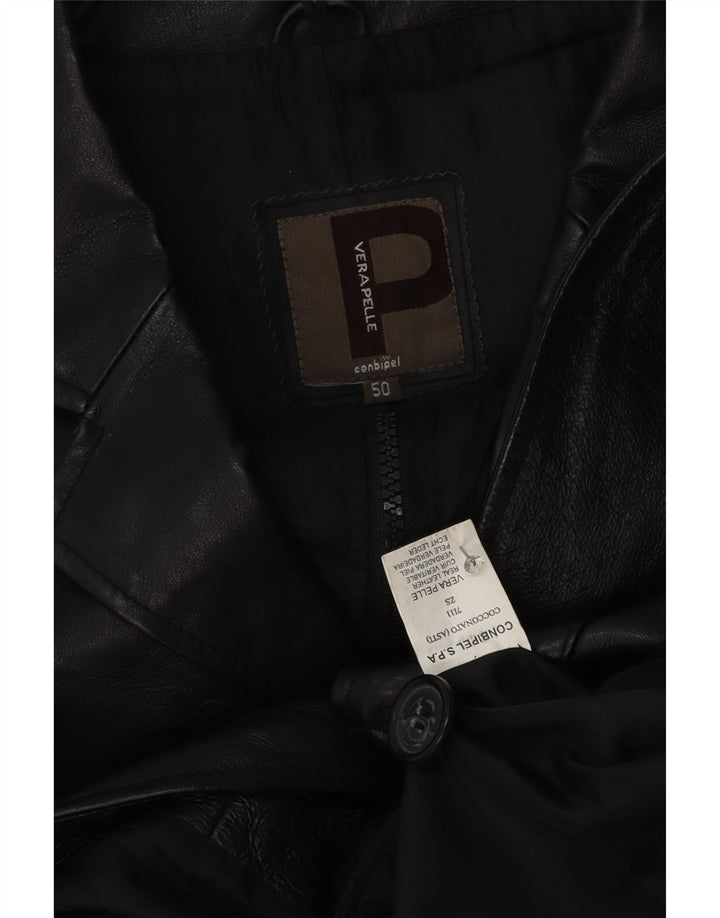 Conbipel Veste Blazer En Cuir 3 Boutons Homme IT 50 Grand Cuir Noir