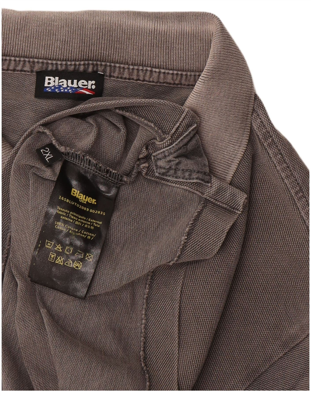 Blauer Polo Homme Coupe Regular 2XL Gris Coton