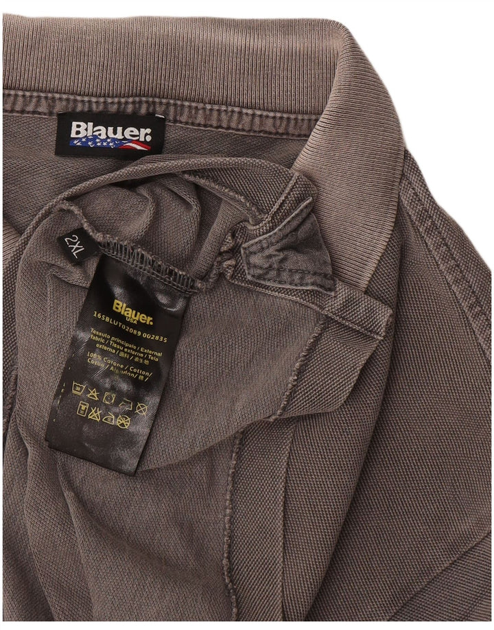 Blauer Polo Homme Coupe Regular 2XL Gris Coton
