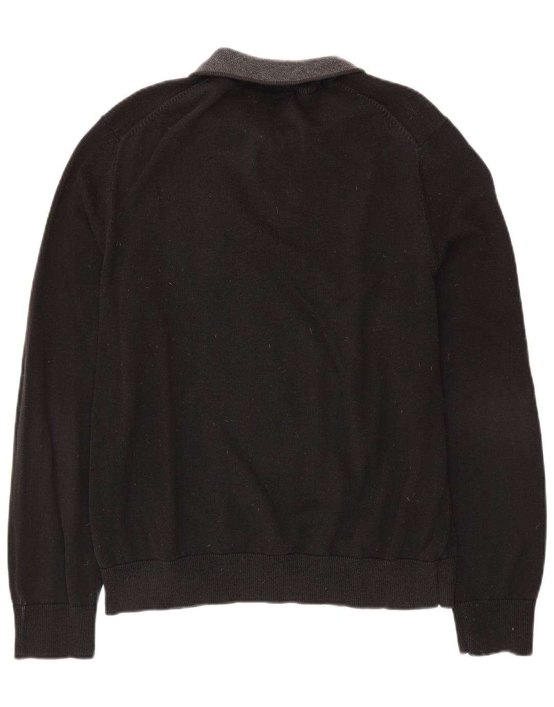 NAUTICA Pull à col zippé pour homme en coton noir Taille L