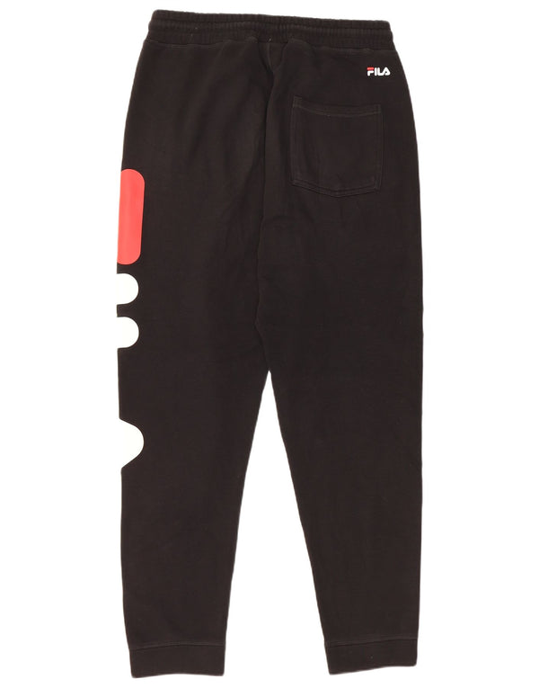 Fila Pantalon de Survêtement Graphique Joggers Petit Homme Noir Coton