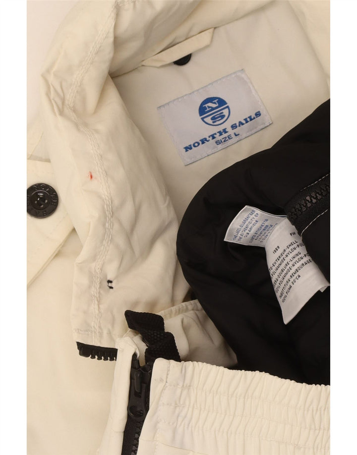North Sails Veste matelassée militaire Sailmakers pour homme UK 40 Large Blanc