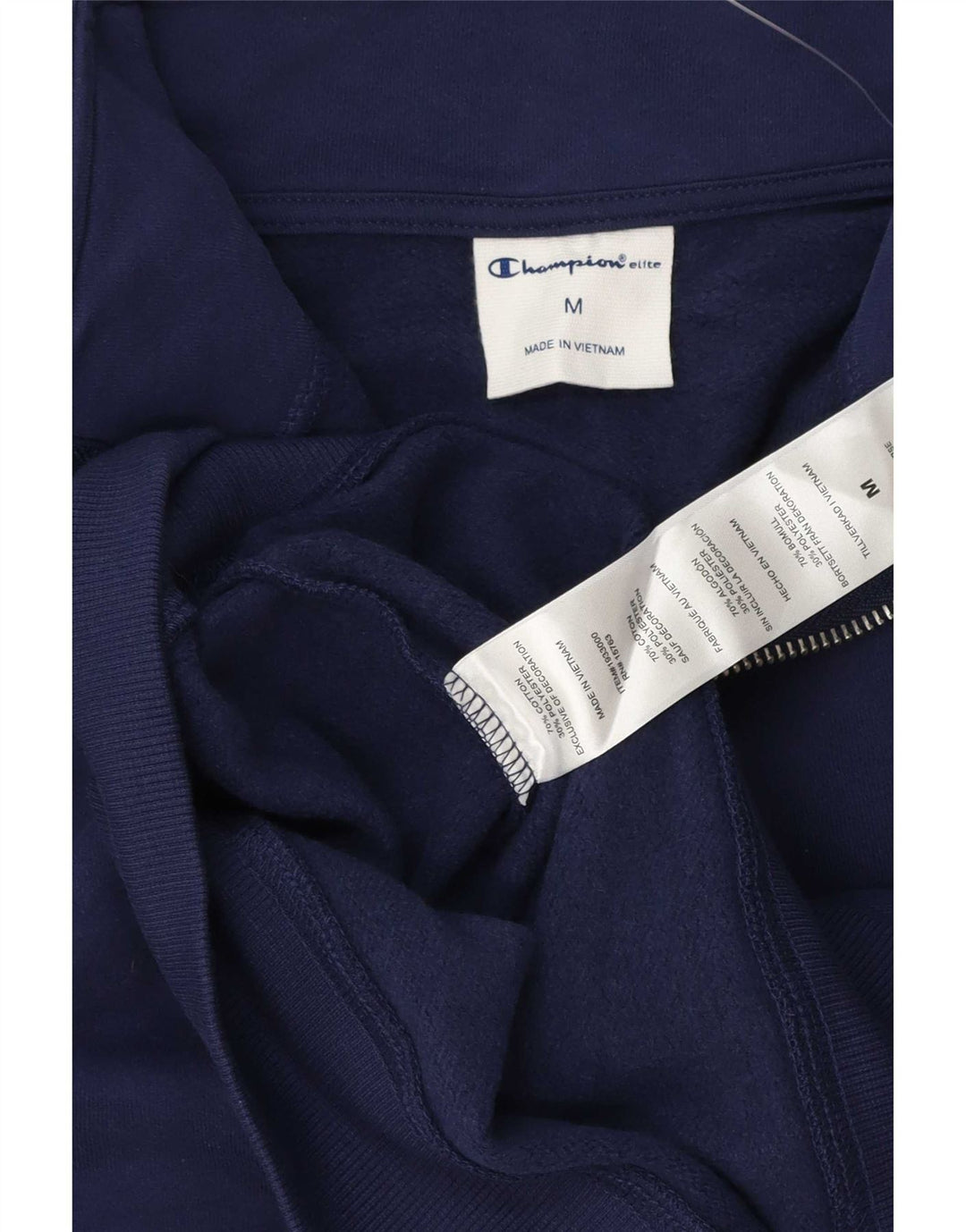 Champion Sweat-shirt à col zippé pour homme en coton bleu marine moyen