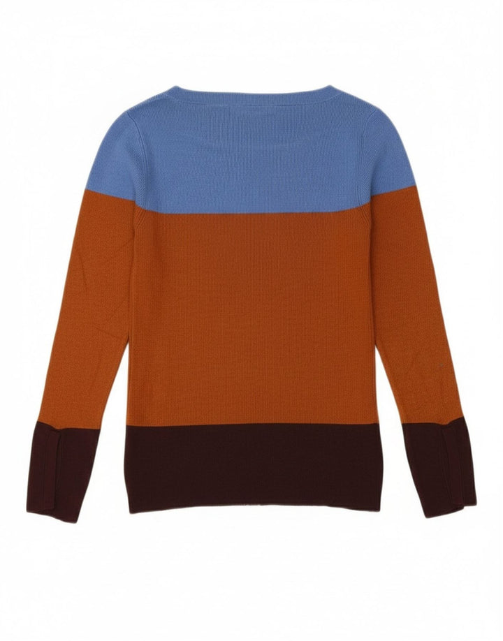 OASIS Womens Boat Neck Jumper Sweater UK 8 Small Multicoloured Colourblock