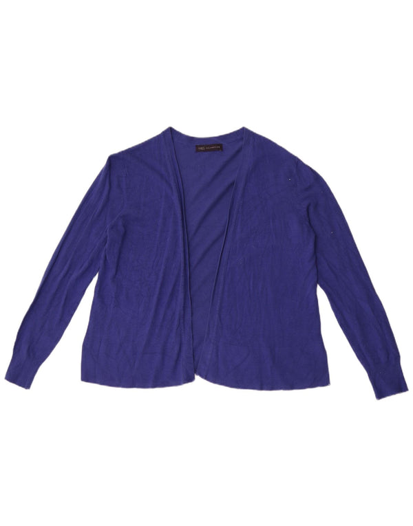 Marks & Spencer Pull cardigan ouvert pour femme UK 14 Large Violet Viscose