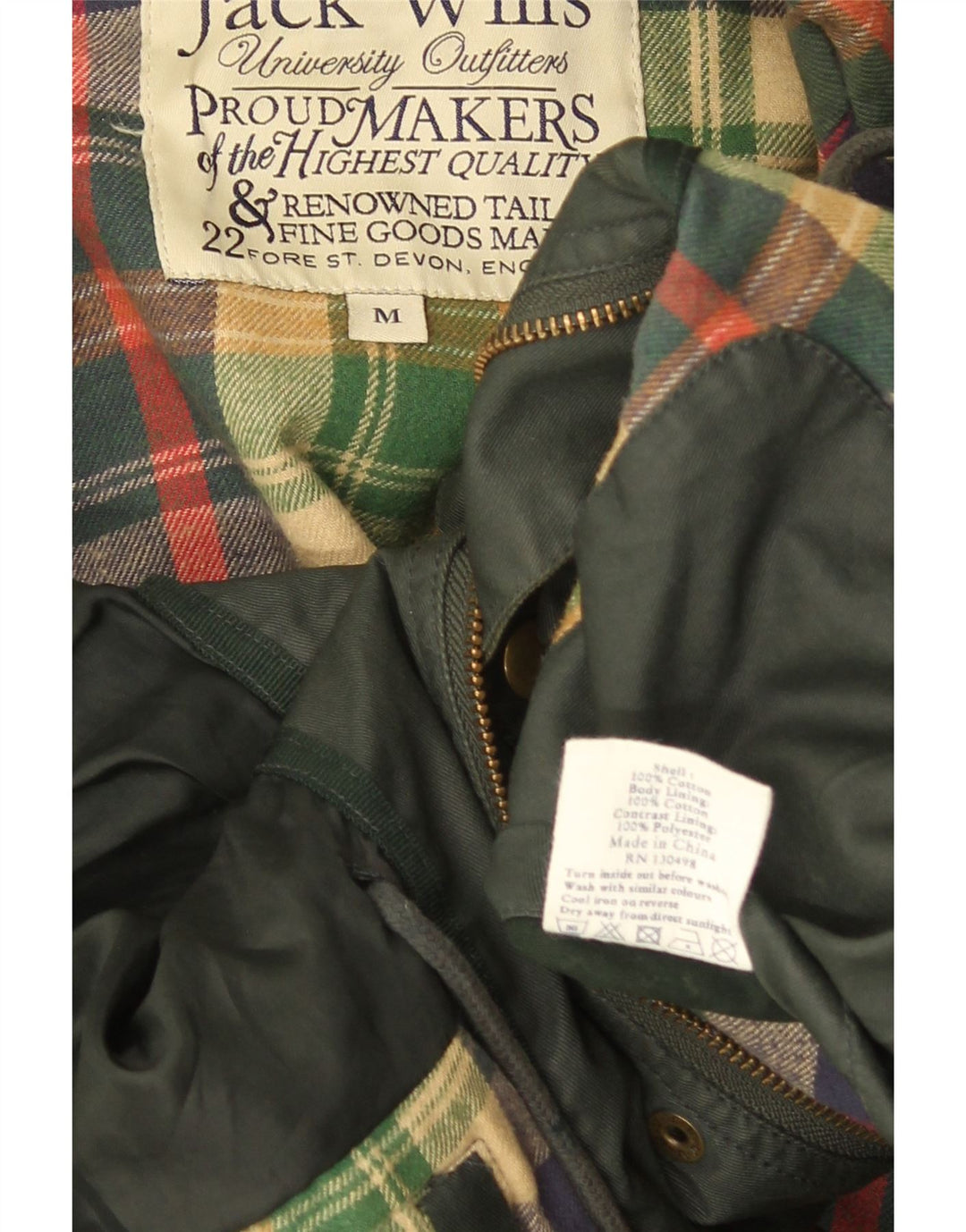 Jack Wills Veste utilitaire à capuche pour homme UK 38 Vert moyen Polyester