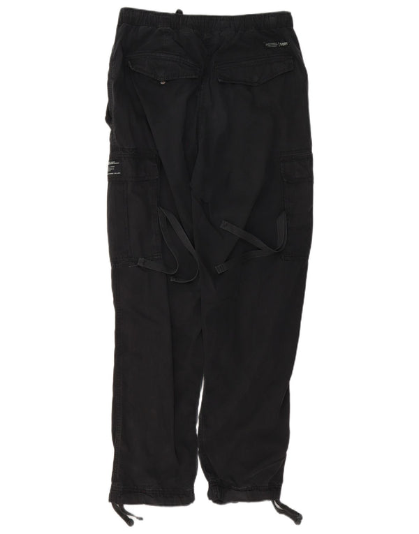 SUPERDRY Pantalon Cargo Droit Homme W32 L28 Noir Coton