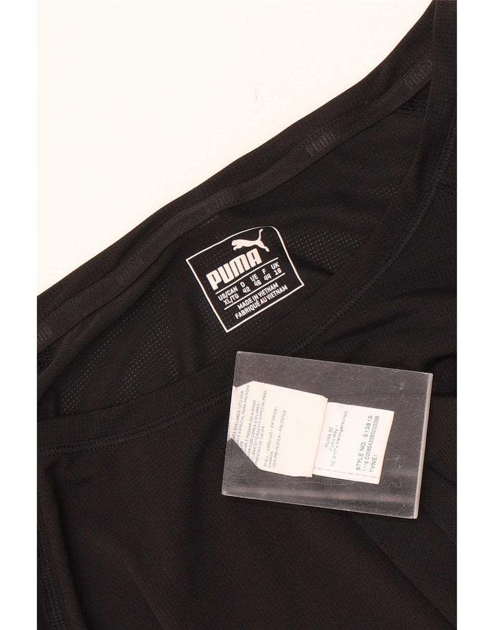 Puma Haut à manches longues pour femme UK 16 Large Noir Polyester