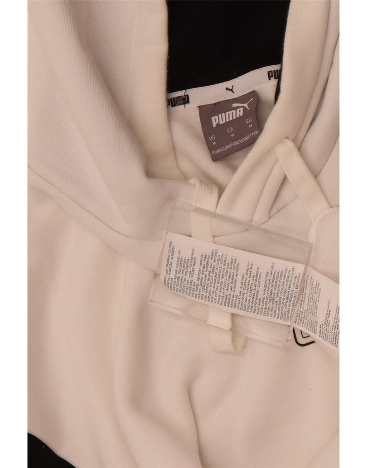 Puma Pull à capuche en coton color block pour homme Blanc moyen