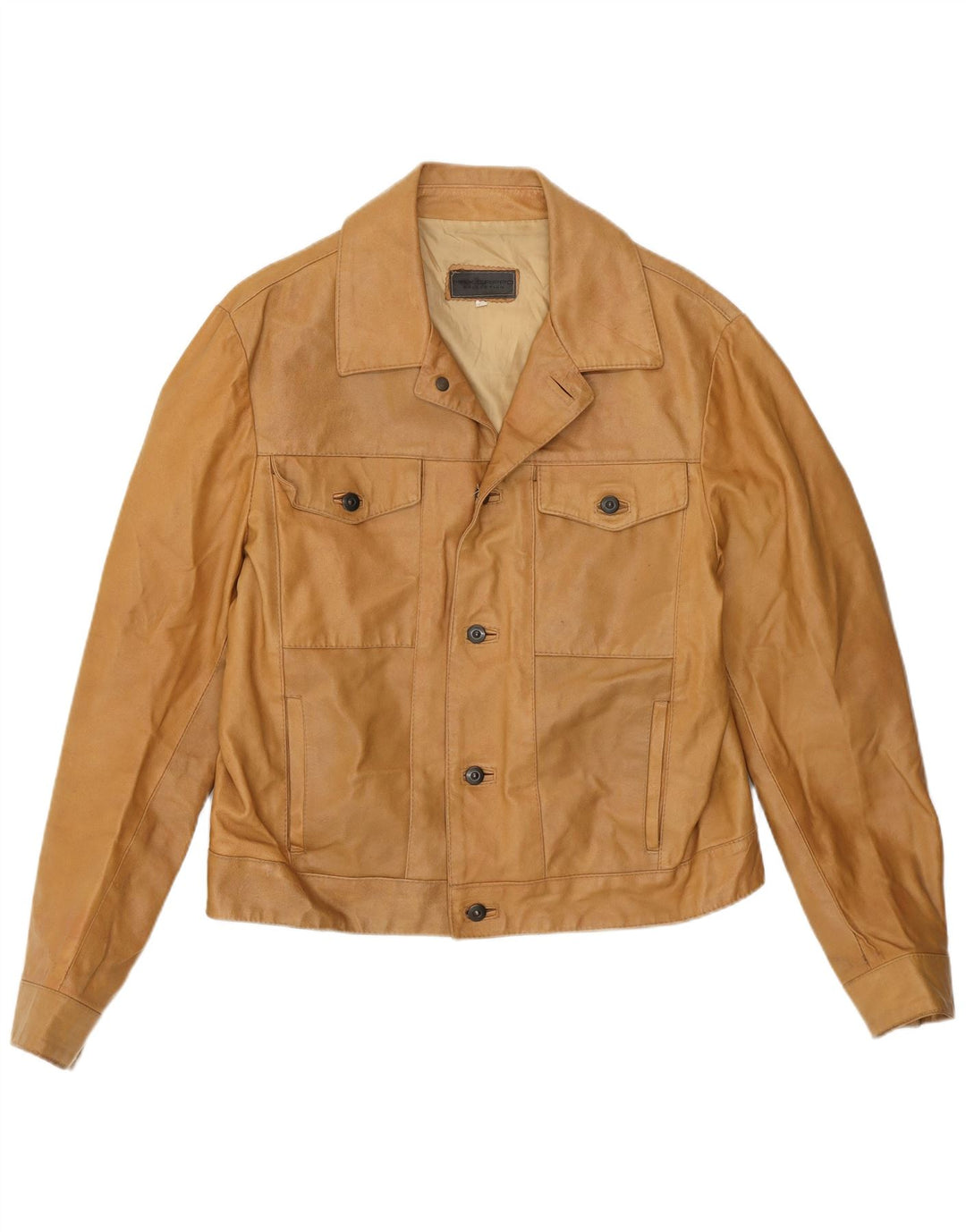 Max Grippo Veste en cuir bomber pour homme EU 50 Grand cuir beige