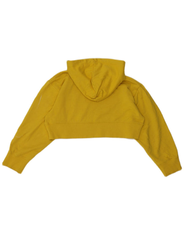 Zara Womens Berkeley Oversized Crop Hoodie Jumper UK 10 Small Yellow